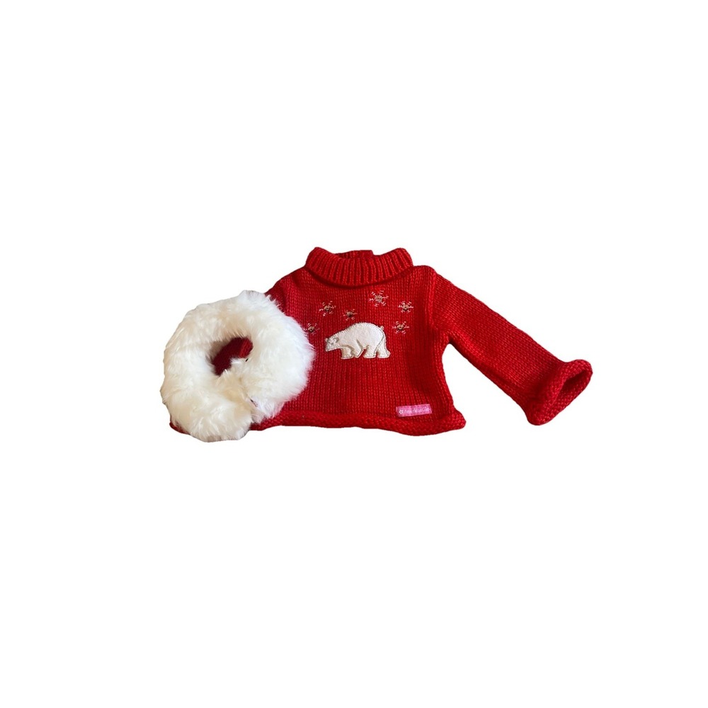 American Girl Doll Polar Bear Winter Sweater And Headband